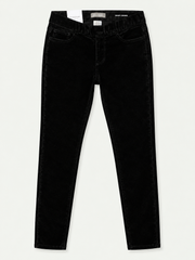 DL Girls' Jet Black Velvet Stretch pant style Legging Trousers
