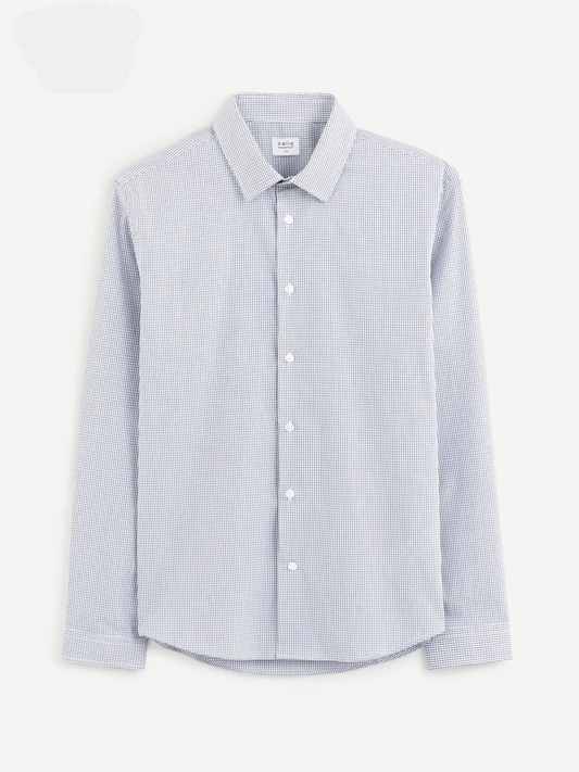 CELIO Baburo Slim Shirt Small Check - Smgarment's