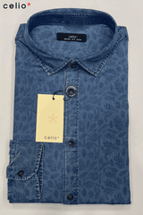 CELIO Blue Printed Casual Shirt - SMgarment's