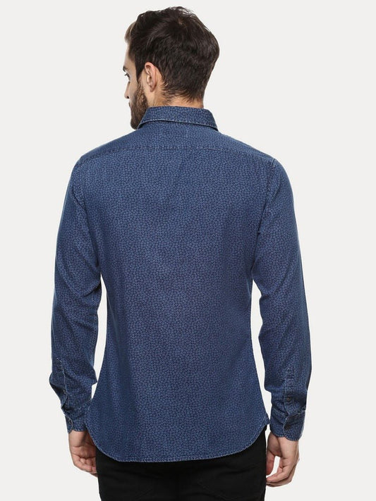 CELIO Blue Printed Casual Shirt - Smgarment's