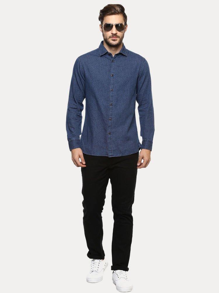 CELIO BLUE PRINTED CASUAL SHIRT - SMgarment's