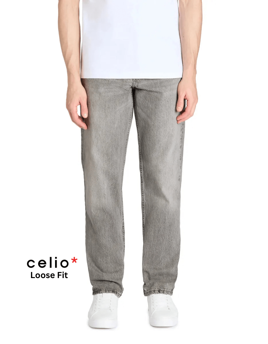 Celio Loose 100% cotton jeans - medium gray - Smgarment's