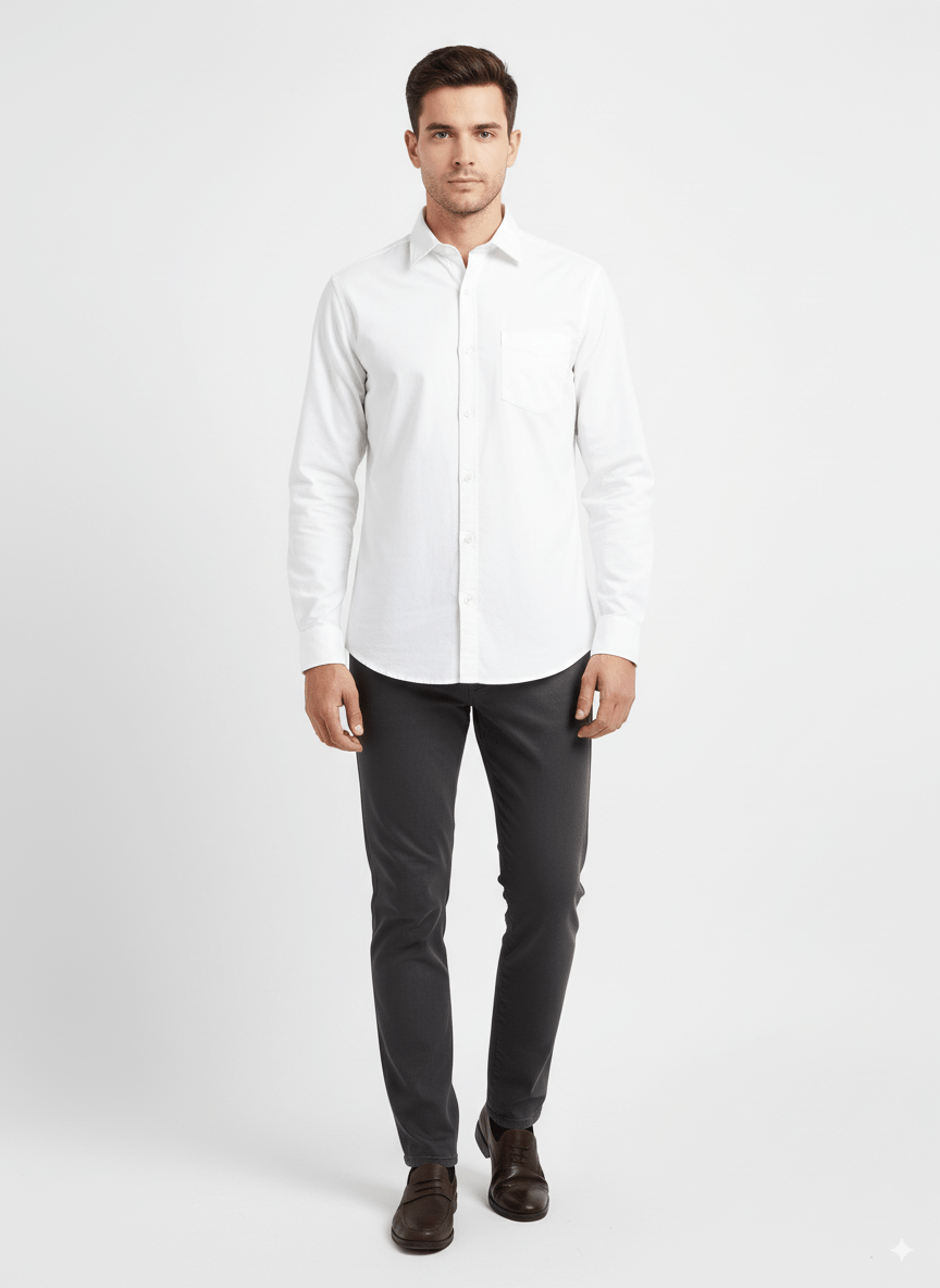 CELIO MEN PLAIN WHITE SHIRT - Smgarment's