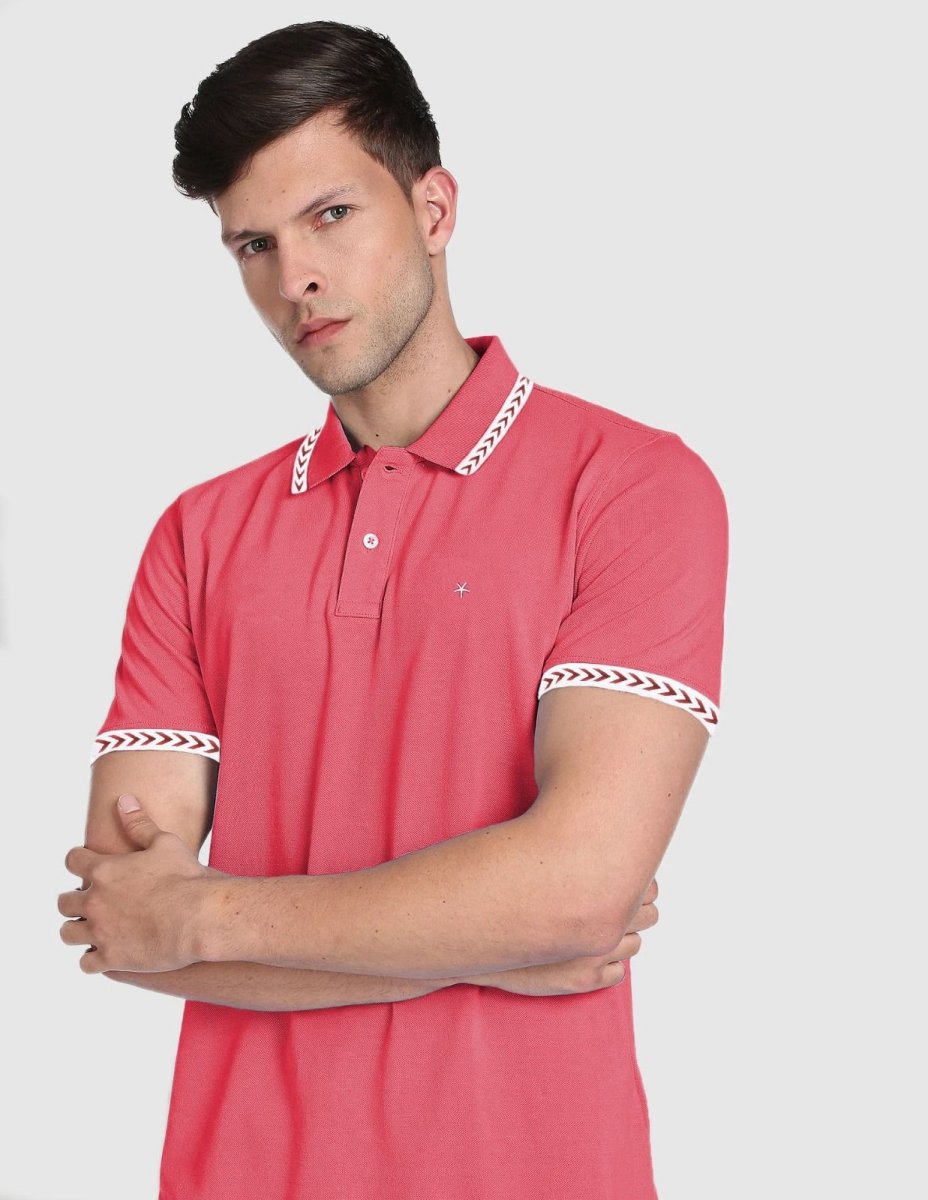 CELIO Piqué polo shirt – bubblegum pink - Smgarment's