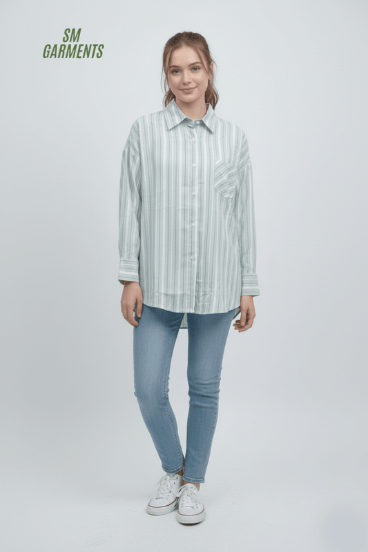CHUANGXIJIDI Poplin Stripe Shirt - Smgarment's