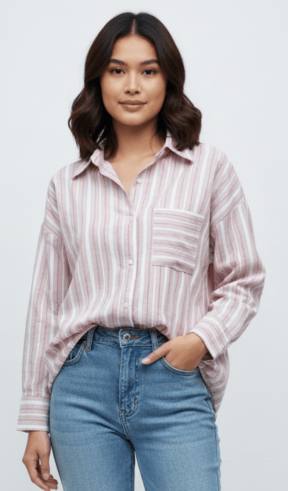 CHUANGXIJIDI Poplin Stripe Shirt - Smgarment's