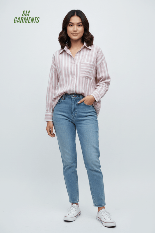 CHUANGXIJIDI Poplin Stripe Shirt - Smgarment's