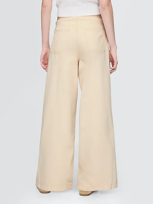 Mid Rise UltraSoft Denim Stripe Baggy Jeans