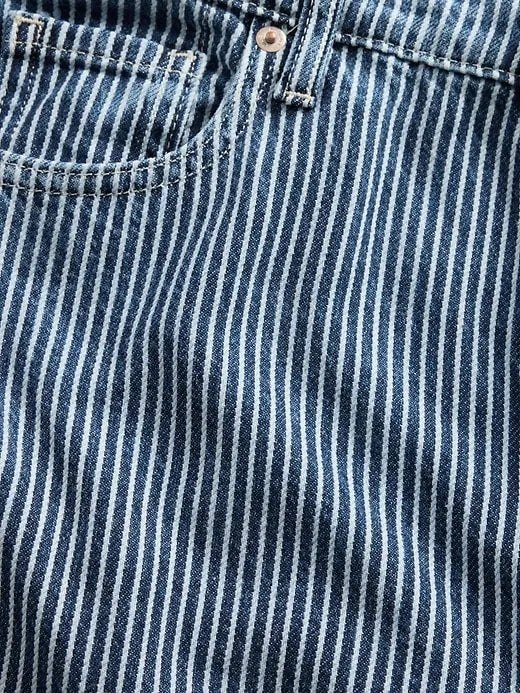 Mid Rise UltraSoft Denim Stripe Baggy Jeans