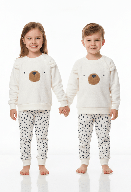 CNA KIDS Cozy Bear Fleece Sweatshirt & Jogger Set - Smgarment's