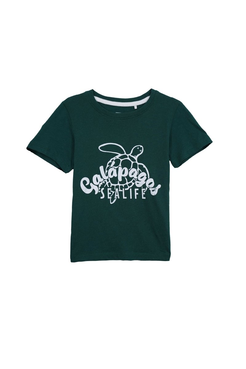 COOL CLUB Kids Dark Green Sea Turtle Ocean Graphic Tee - Smgarment's