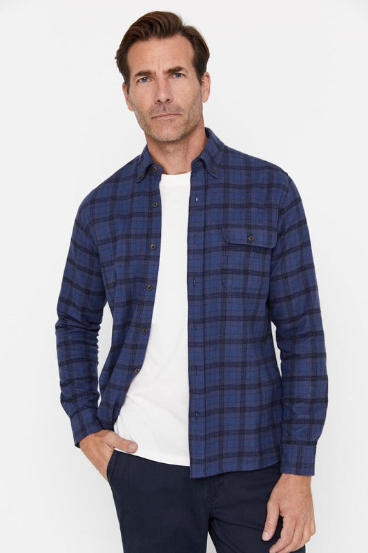 CORTEFIEL Checkered Flannel Shirt - Smgarment's