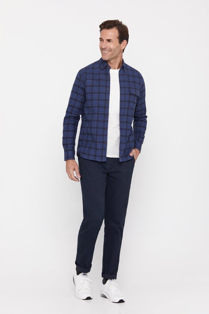 CORTEFIEL Checkered Flannel Shirt - Smgarment's