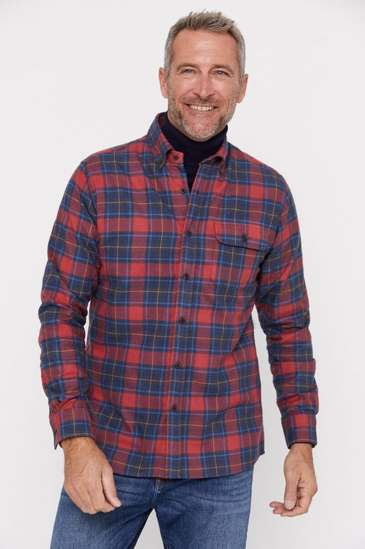 CORTEFIEL Checkered Flannel Shirt - Smgarment's