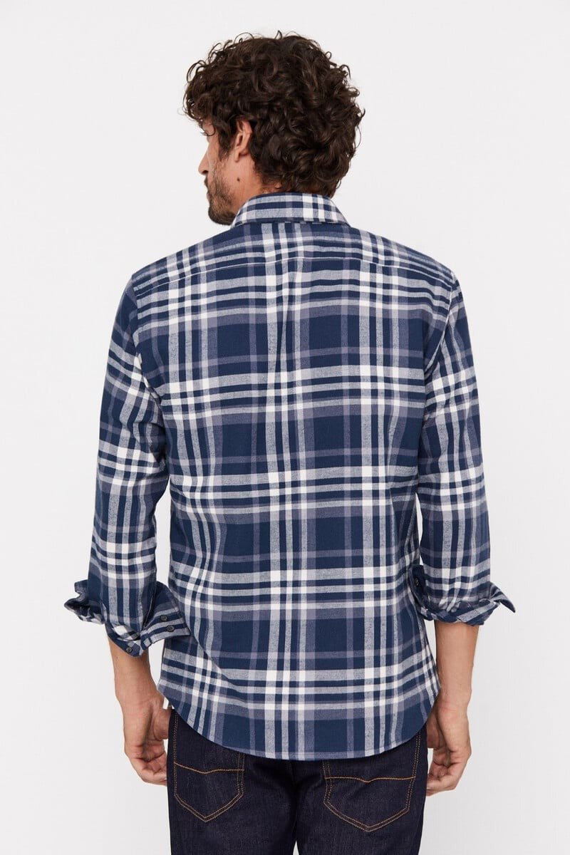 CORTEFIEL Checkered Flannel Shirt - Smgarment's