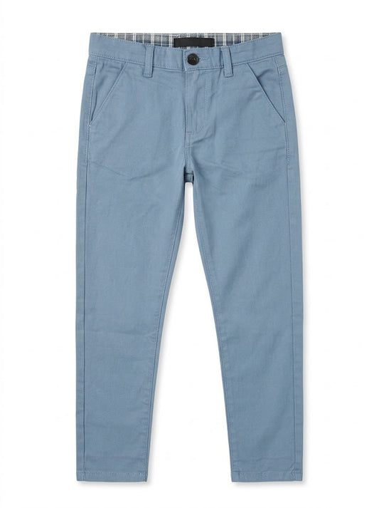 Boys BRANDED' Slate Blue Slim Fit Stretch Chino Pants| SM GARMENTS