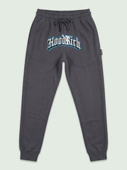 BRANDED Boys Dark Grey EMBROIDERYJogger Pants with Drawstring Waist and Side Pockets