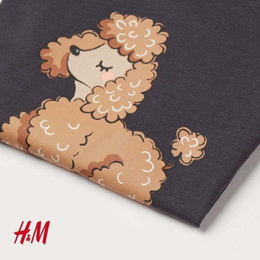 DARK GREY POODLES PRINTED T - SHIRT - SMgarment's