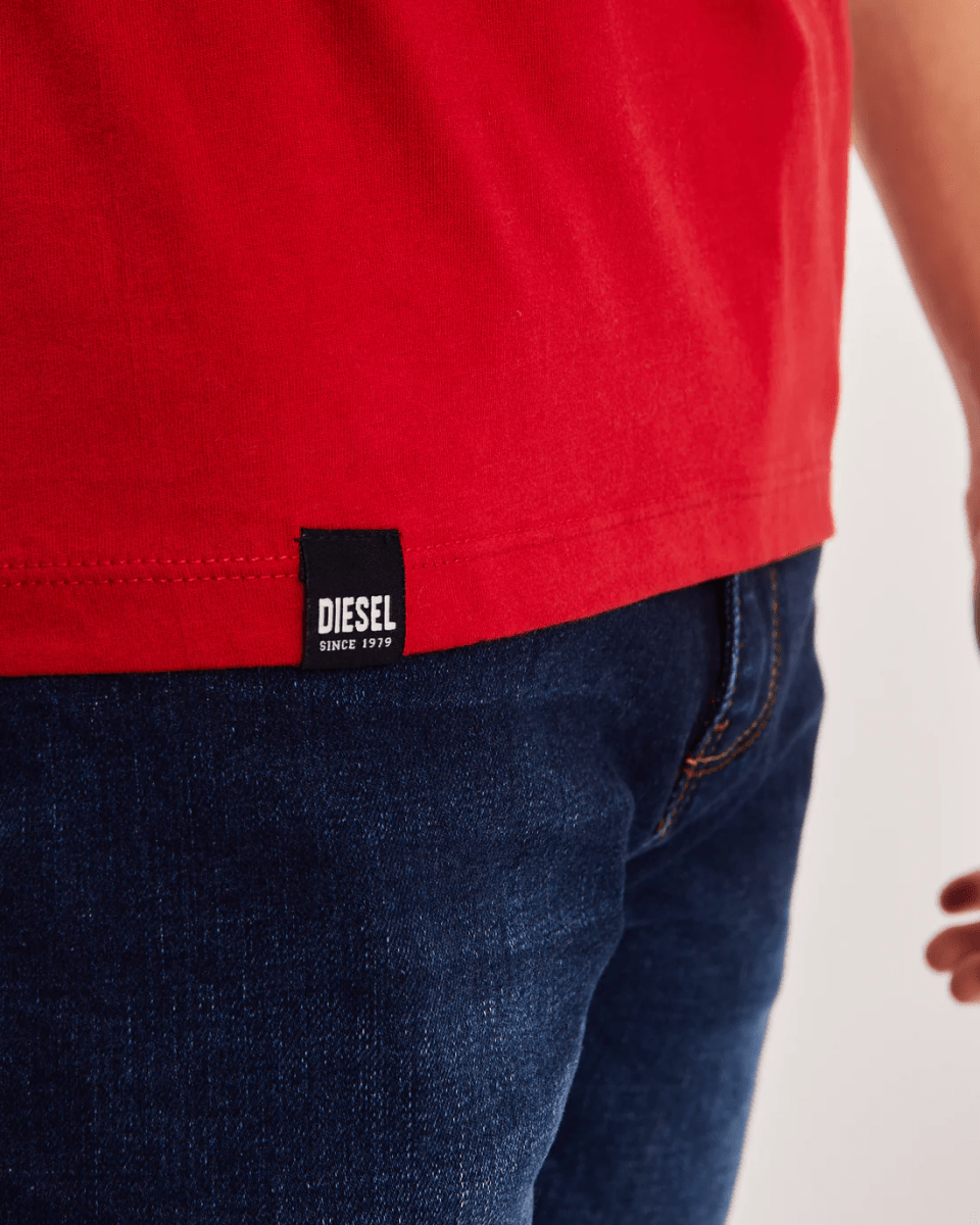 DEISEL Basic Oakley V Neck Barbados Cherry Tee - Smgarment's
