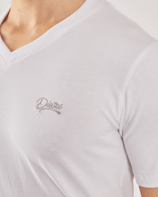 DEISEL Basic Oakley V Neck Optic White Tee - Smgarment's