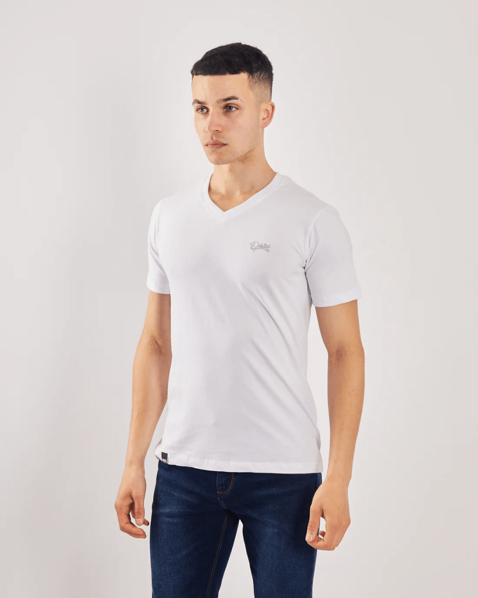 DEISEL Basic Oakley V Neck Optic White Tee - Smgarment's