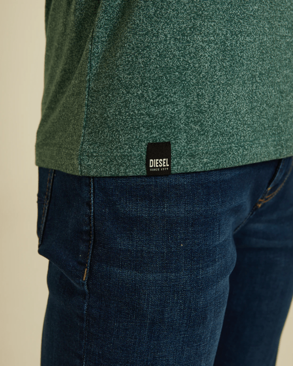 DIESEL Basic Caden O Neck Green Trail Tee - Smgarment's