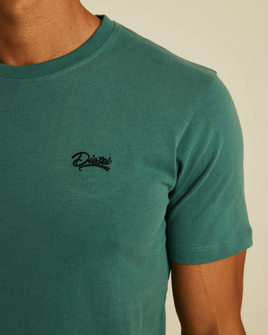 DIESEL Basic Caden O Neck Green Trail Tee - Smgarment's