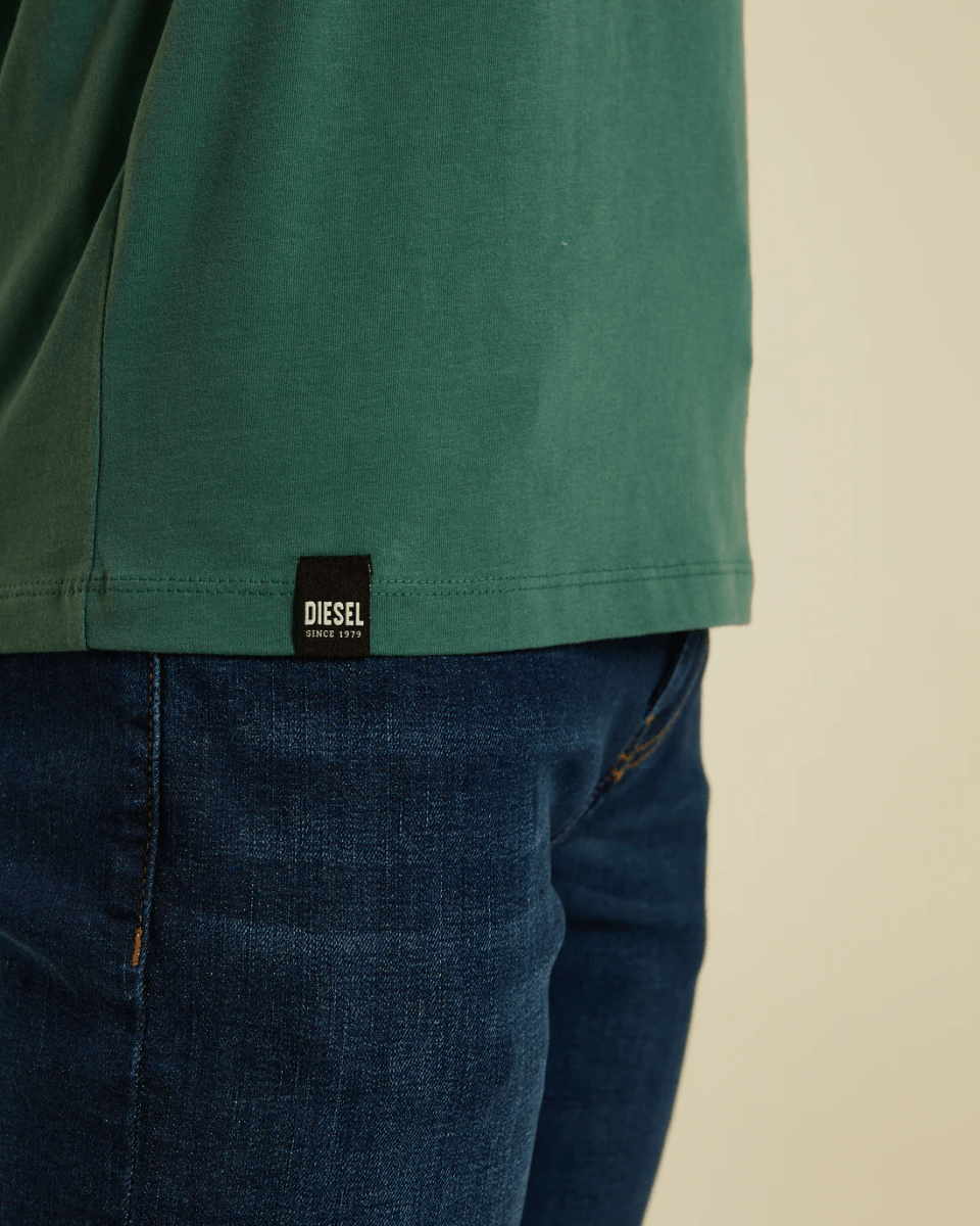 DIESEL Basic Caden O Neck Green Trail Tee - Smgarment's