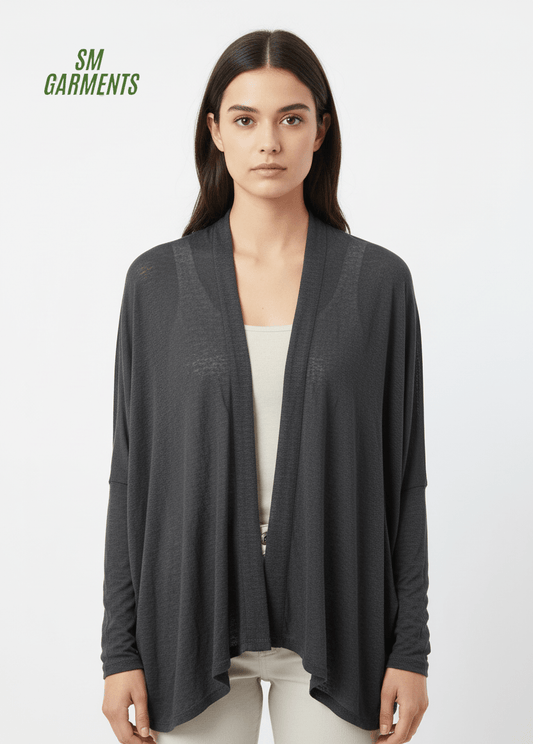 DIVIDED WOMENS PLAIN SHRUG (BLACK) - Smgarment's