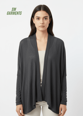 DIVIDED WOMENS PLAIN SHRUG (BLACK) - Smgarment's