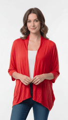 DIVIDED WOMENS PLAIN SHRUG(RED) - Smgarment's