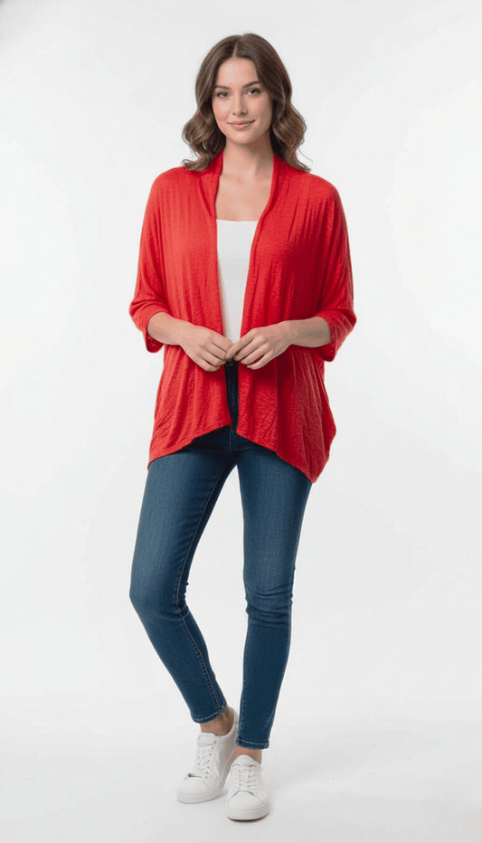 DIVIDED WOMENS PLAIN SHRUG(RED) - Smgarment's