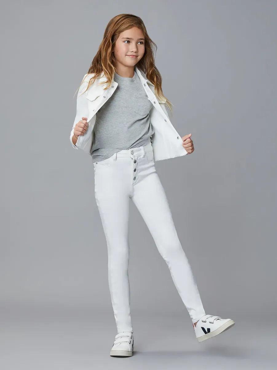 DL 1961 Chloe Skinny High Rise | White Exposed - SMgarment's