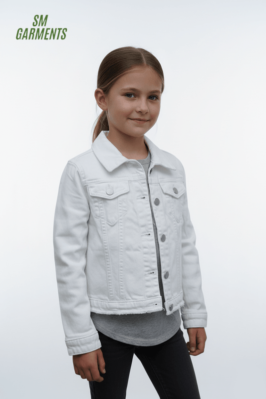 DL GIRLS WHITE JACKET - Smgarment's