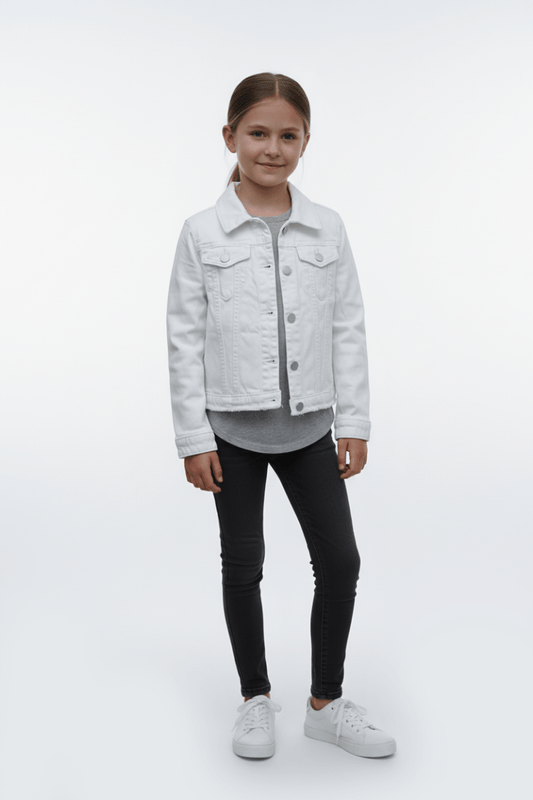 DL GIRLS WHITE JACKET - Smgarment's