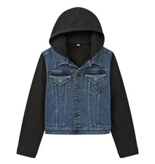 DL Kids Denim Hooded Jacket Blue Black - Smgarment's
