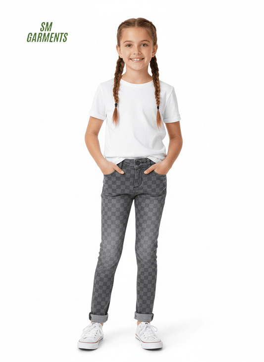 DL1961 Girls' Chloe Checkmate Printed Skinny Jeans - Smgarment's