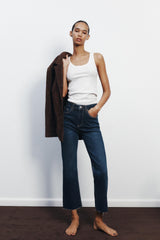 ZR TRF CROPPED FLARE HIGH-WAIST JEANS