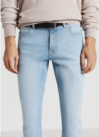 CALLIOPE MENS Blue denim slavato distressed skinny jeans