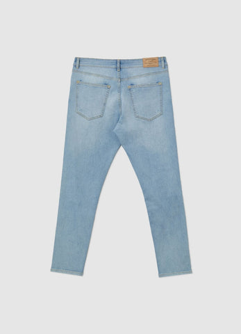 CALLIOPE MENS Blue denim slavato distressed skinny jeans