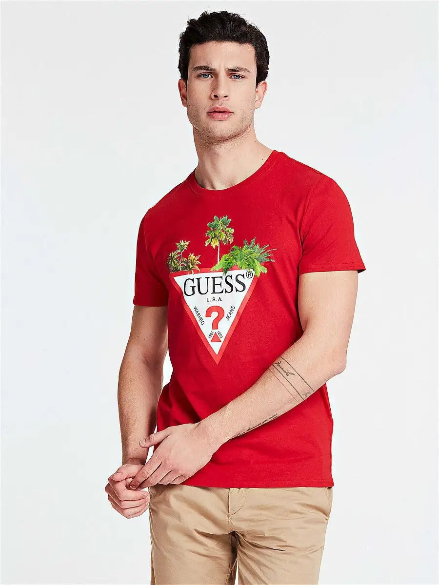 GUE PALM TREE TRIANGLE LOGO T SHIRT