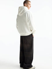 PULL&BEAR MENS WHITE PLAIN HOODIE