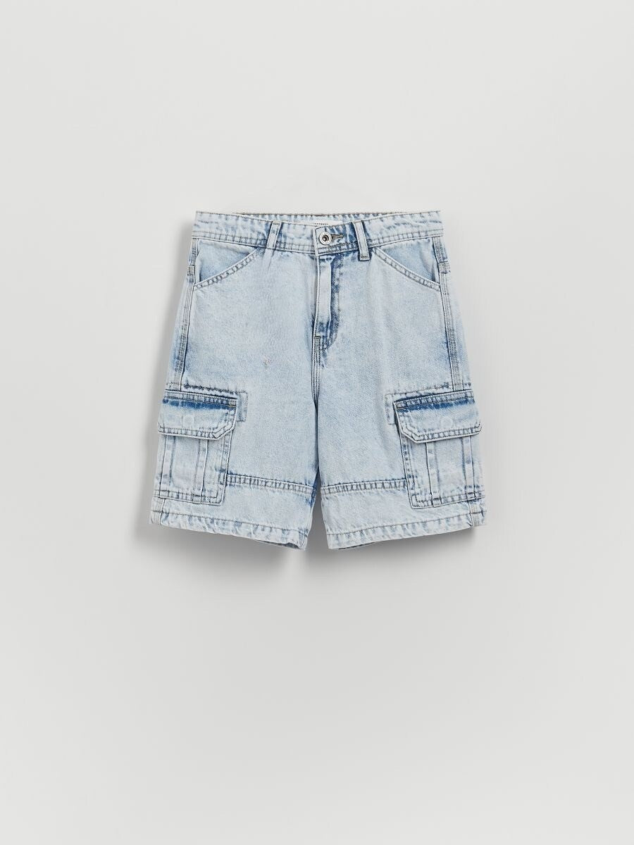 RES BOYS DENIM CARGO SHORTS