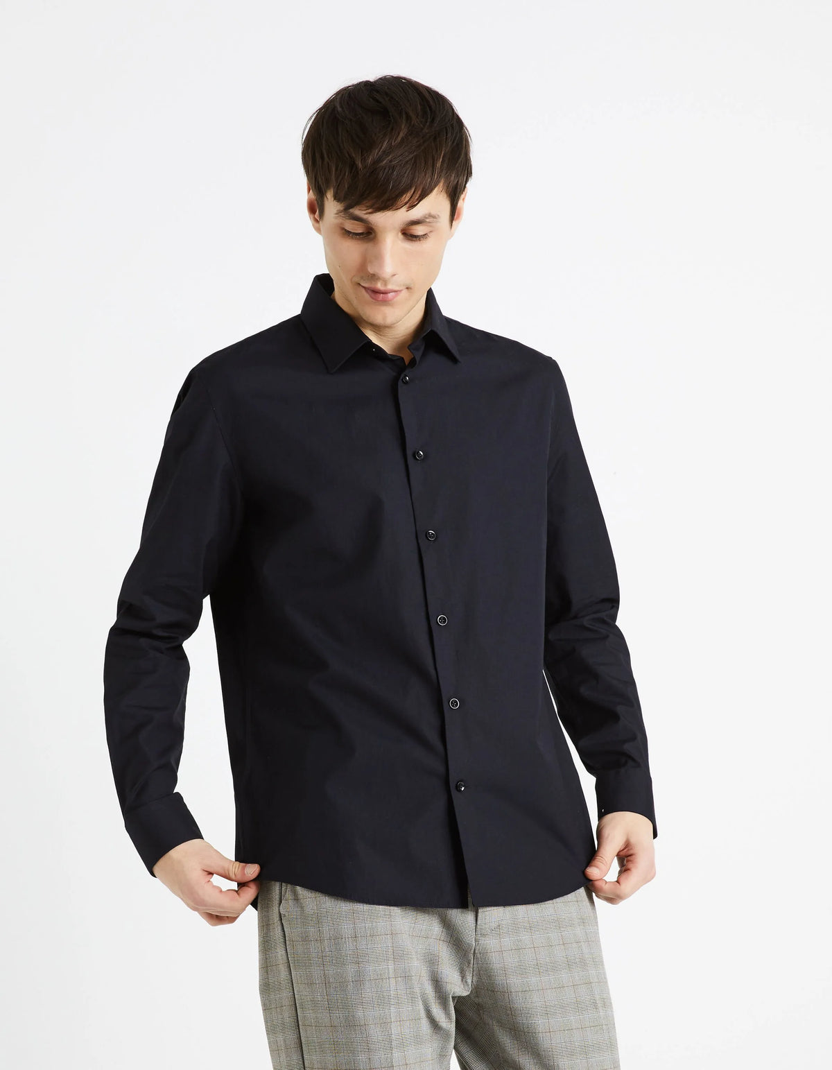 CELIO Regular Cotton Shirt Black