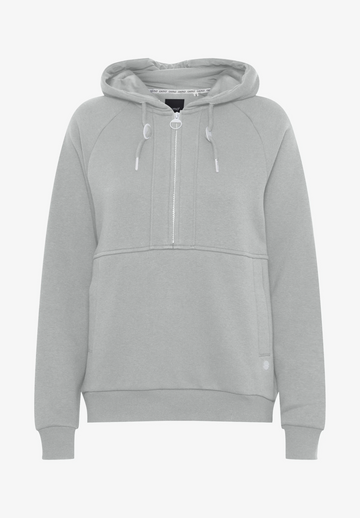 OXMO OXANDREA Womens Total Eclipse Half Zipped Limestone Hoodie