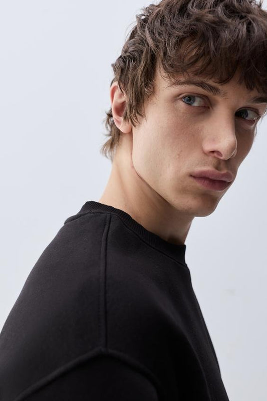 LEFTIES Mens Basic Black Sweatshirt