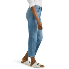 LE Women's Heritage Mid Rise Classic Straight Jeans