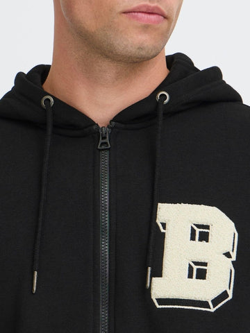 BLEND Mens BHBadel Black Zip-Up Hoodie