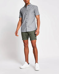 RIVER ISLAND Maison Riviera Grey Short Sleeve Shirt