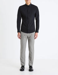 CELIO Extra Slim Stretch Cotton Shirt - Black